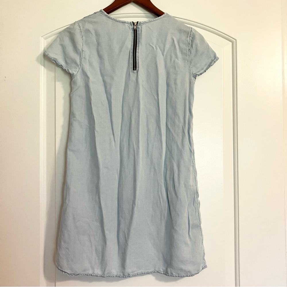 Forever 21 Chambray Shift Dress Light-Wash Denim Mini Shirt Dress‎ Women’s Sz S - Picture 5 of 9
